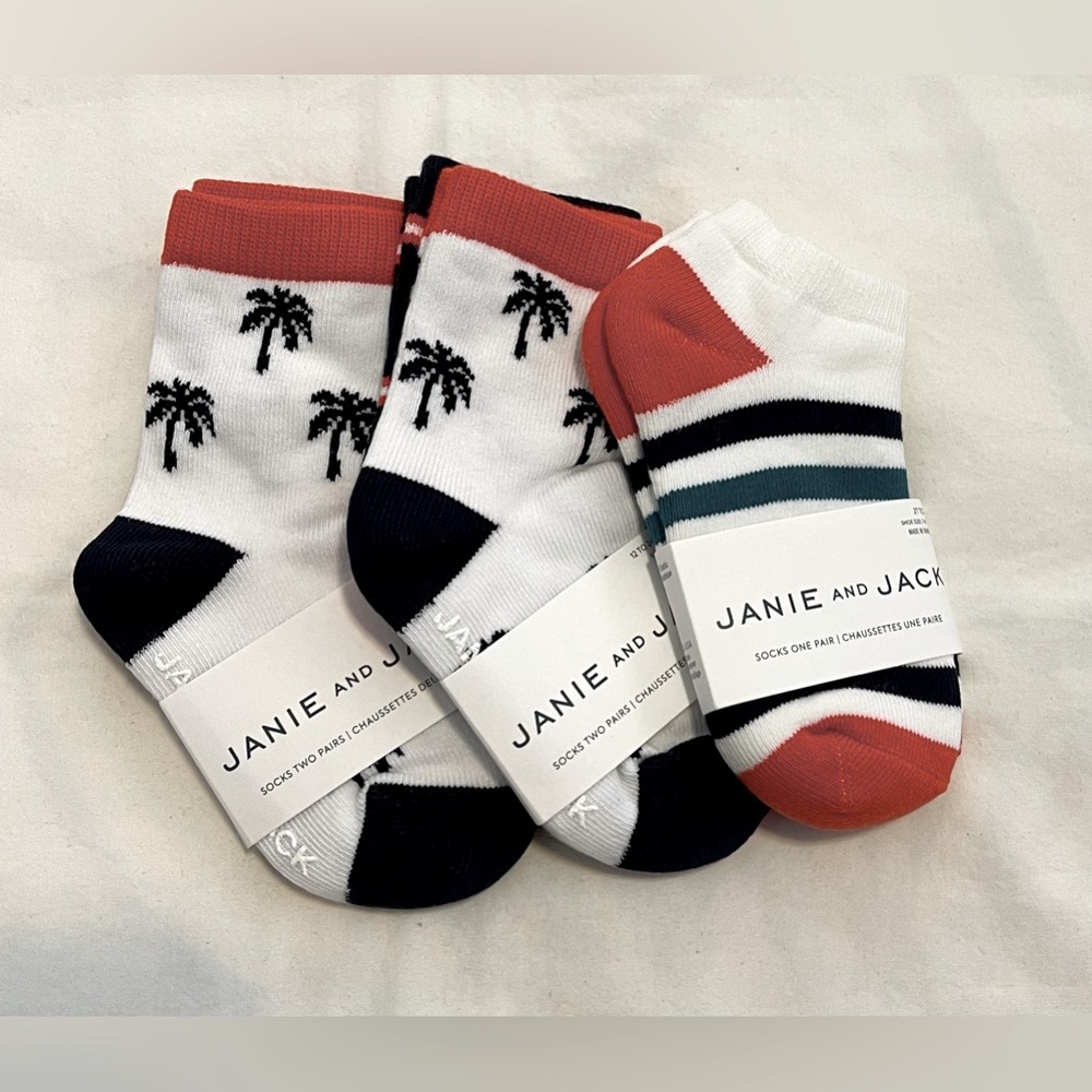 JANIE and JACK Kids Bundle Socks 12-24M & 2T NWT
